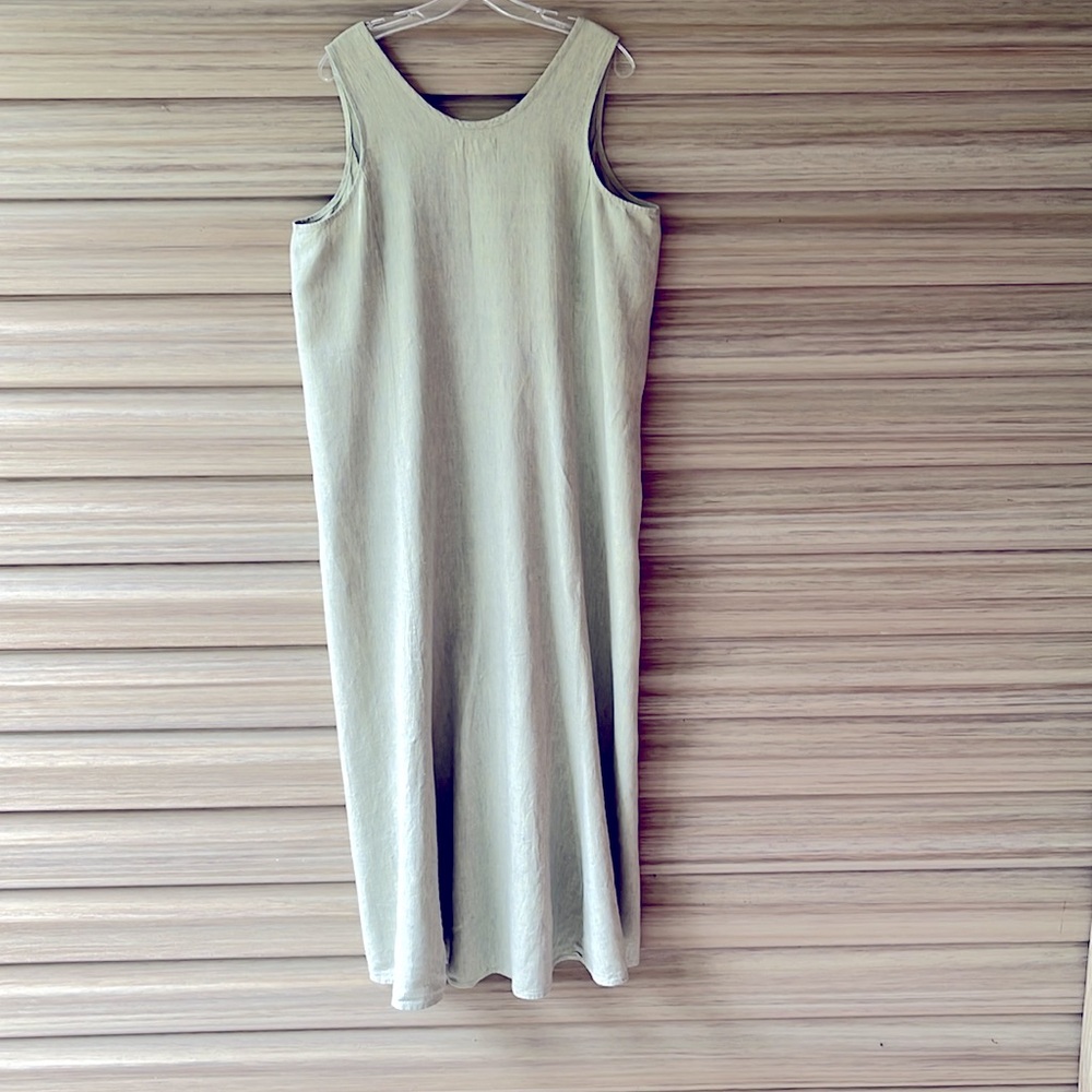 FLAX 100% Linen Maxi Dress - Sage Green - Size M